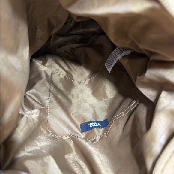 Vans Off The Wall - Brown Canvas Backpack, Zip top, Foldover Bag - Picture 8 of 9